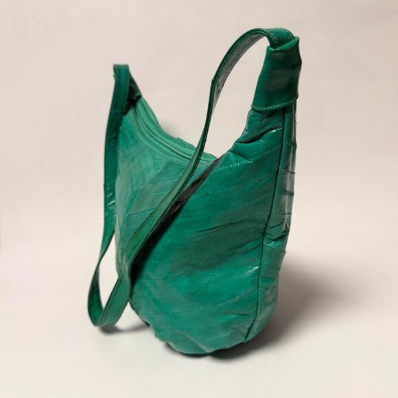 Vintage Minty Green Croissant-Style Purse – Hidden Front Pocket – Unique Retro B - Picture 6 of 13